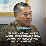 Jambi – Badan Nasional Penanggulangan Terorisme (BNPT) melalui Subdit Bina Masyarakat, Direktorat Deradikalisasi terus melakukan program penguatan rasa nasionalisme kepada para mitra deradikalisasi atau eks narapidana terorisme (napiter). Ada empat poin penguatan nasionalisme itu adalah komitmen kebangsaan, toleransi terhadap keberagaman, menghargai budaya dan kearifan lokal, serta menjaga perdamaian.

“Pancasila bukanlah Agama dan Pancasila tidak untuk menggantikan Agama. Tetapi Pancasila adalah dasar, Pancasila adalah ideologi yang mempersatukan bangsa yang digali dari nilai-nilai luhur bangsa dan budaya” ungkap DIrektur Deradikalisasi BNPT Brigjen Pol R. Ahmad Nurwakhid, S.E., M.M., saat 

#jalanhijrah #hijrah #bnpt #bnptri #tolakradikalisme #antiradikalisme